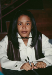 American singer and actress Aaliyah (1979-2001) attends a press conference as Lifebeat's Counter AID announces its third annual fund-raiser, in Los Angeles, California, November 1994. The Counter AID project raises money for people living with HIV and AIDS. (Photo by Vinnie Zuffante/Michael Ochs Archives/Getty Images)