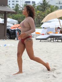Miami, FL  - Christina Milian enjoys a day at the beach showing off her bikini body. Christina looks great as she struts her stuff on vacation.  Pictured: Christina Milian  BACKGRID USA 22 JULY 2017  BYLINE MUST READ: Dasha / BACKGRID  USA: +1 310 798 9111 / usasales@backgrid.com  UK: +44 208 344 2007 / uksales@backgrid.com  *UK Clients - Pictures Containing Children
Please Pixelate Face Prior To Publication*