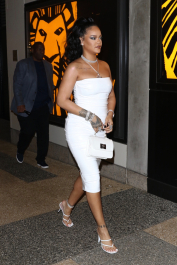 New York, NY  - Rihanna is jaw-dropping in all white as she arrives at her hairstylist Yusef Williams’ Porcelain Ball in NYC.  Pictured: Rihanna  BACKGRID USA 12 OCTOBER 2019  BYLINE MUST READ: @TheHapaBlonde / BACKGRID  USA: +1 310 798 9111 / usasales@backgrid.com  UK: +44 208 344 2007 / uksales@backgrid.com  *UK Clients - Pictures Containing Children
Please Pixelate Face Prior To Publication*