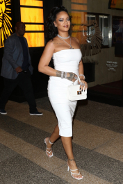 New York, NY  - Rihanna is jaw-dropping in all white as she arrives at her hairstylist Yusef Williams’ Porcelain Ball in NYC.  Pictured: Rihanna  BACKGRID USA 12 OCTOBER 2019  BYLINE MUST READ: @TheHapaBlonde / BACKGRID  USA: +1 310 798 9111 / usasales@backgrid.com  UK: +44 208 344 2007 / uksales@backgrid.com  *UK Clients - Pictures Containing Children
Please Pixelate Face Prior To Publication*