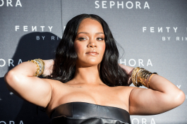 Mandatory Credit: Photo by Nicola Marfisi/AGF/REX/Shutterstock (9565278w)
Rihanna
'Fenty' by Rihanna makeup launch, Milan, Italy - 05 Apr 2018