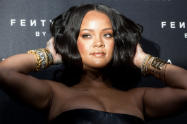 Mandatory Credit: Photo by Nicola Marfisi/AGF/REX/Shutterstock (9565278q)
Rihanna
'Fenty' by Rihanna makeup launch, Milan, Italy - 05 Apr 2018