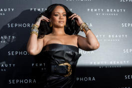 Mandatory Credit: Photo by Nicola Marfisi/AGF/REX/Shutterstock (9565278m)
Rihanna
'Fenty' by Rihanna makeup launch, Milan, Italy - 05 Apr 2018