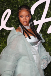 LONDON, ENGLAND - DECEMBER 02: Rihanna arrives at The Fashion Awards 2019 held at Royal Albert Hall on December 02, 2019 in London, England. (Photo by Neil Mockford/FilmMagic)