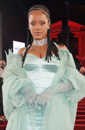 LONDON, ENGLAND - DECEMBER 02:   Rihanna arrives at The Fashion Awards 2019 held at Royal Albert Hall on December 2, 2019 in London, England.  (Photo by David M. Benett/Dave Benett/Getty Images)