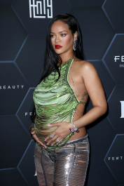 Mandatory Credit: Photo by Matt Baron/Shutterstock (12800783bd)
Rihanna wearing The Attico
Fenty Beauty and Fenty Skin photocall, Los Angeles, California, USA - 11 Feb 2022