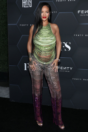 Mandatory Credit: Photo by John Salangsang/Shutterstock (12800782fg)
Rihanna
Fenty Beauty and Fenty Skin photocall, Los Angeles, California, USA - 11 Feb 2022