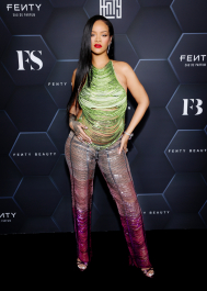 LOS ANGELES, CALIFORNIA - FEBRUARY 11: Rihanna celebrates Fenty Beauty & Fenty Skin at Goya Studios on February 11, 2022 in Los Angeles, California. (Photo by Rich Fury/Getty Images for Fenty Beauty & Fenty Skin)