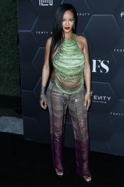 Hollywood, CA  - Fenty Beauty And Fenty Skin Celebration Hosted By Rihanna held at Goya Studios in Hollywood.  Pictured: Rihanna, Robyn Rihanna Fenty NH  BACKGRID USA 11 FEBRUARY 2022  BYLINE MUST READ: Image Press / BACKGRID  USA: +1 310 798 9111 / usasales@backgrid.com  UK: +44 208 344 2007 / uksales@backgrid.com  *UK Clients - Pictures Containing Children
Please Pixelate Face Prior To Publication*