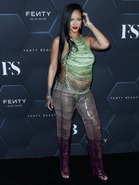 Hollywood, CA  - Fenty Beauty And Fenty Skin Celebration Hosted By Rihanna held at Goya Studios in Hollywood.  Pictured: Rihanna, Robyn Rihanna Fenty NH  BACKGRID USA 11 FEBRUARY 2022  BYLINE MUST READ: Image Press / BACKGRID  USA: +1 310 798 9111 / usasales@backgrid.com  UK: +44 208 344 2007 / uksales@backgrid.com  *UK Clients - Pictures Containing Children
Please Pixelate Face Prior To Publication*