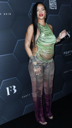 Hollywood, CA  - Fenty Beauty And Fenty Skin Celebration Hosted By Rihanna held at Goya Studios in Hollywood.  Pictured: Rihanna, Robyn Rihanna Fenty NH  BACKGRID USA 11 FEBRUARY 2022  BYLINE MUST READ: Image Press / BACKGRID  USA: +1 310 798 9111 / usasales@backgrid.com  UK: +44 208 344 2007 / uksales@backgrid.com  *UK Clients - Pictures Containing Children
Please Pixelate Face Prior To Publication*