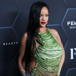 Hollywood, CA  - Fenty Beauty And Fenty Skin Celebration Hosted By Rihanna held at Goya Studios in Hollywood.  Pictured: Rihanna, Robyn Rihanna Fenty NH  BACKGRID USA 11 FEBRUARY 2022  BYLINE MUST READ: Image Press / BACKGRID  USA: +1 310 798 9111 / usasales@backgrid.com  UK: +44 208 344 2007 / uksales@backgrid.com  *UK Clients - Pictures Containing Children
Please Pixelate Face Prior To Publication*