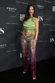 Hollywood, CA  - Fenty Beauty And Fenty Skin Celebration Hosted By Rihanna held at Goya Studios in Hollywood.  Pictured: Rihanna  BACKGRID USA 12 FEBRUARY 2022  BYLINE MUST READ: MediaPunch / BACKGRID  USA: +1 310 798 9111 / usasales@backgrid.com  UK: +44 208 344 2007 / uksales@backgrid.com  *UK Clients - Pictures Containing Children
Please Pixelate Face Prior To Publication*