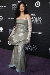 Mandatory Credit: Photo by CAROLINE BREHMAN/EPA-EFE/Shutterstock (13501165dx)
Rihanna attends the premiere of Marvel's 'Black Panther: Wakanda Forever' at the Dolby Theatre in Los Angeles, California, USA, 26 October 2022. The movie is set to be release on 11 November 2022 in the USA.
'Black Panther: Wakanda Forever' premiere in Los Angeles, USA - 26 Oct 2022