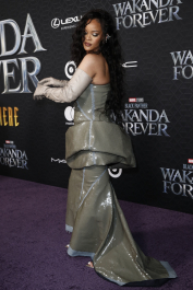 Mandatory Credit: Photo by CAROLINE BREHMAN/EPA-EFE/Shutterstock (13501165fv)
Rihanna attends the premiere of Marvel's 'Black Panther: Wakanda Forever' at the Dolby Theatre in Los Angeles, California, USA, 26 October 2022. The movie is set to be release on 11 November 2022 in the USA.
'Black Panther: Wakanda Forever' premiere in Los Angeles, USA - 26 Oct 2022