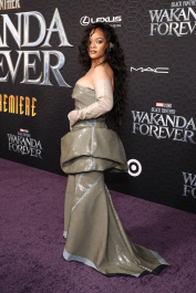 Mandatory Credit: Photo by John Salangsang/Shutterstock (13499847vc)
Rihanna
'Wakanda Forever' premiere, Arrivals, Los Angeles, California, USA - 26 Oct 2022