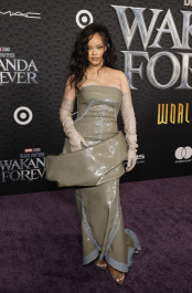 LOS ANGELES, CALIFORNIA - OCTOBER 26:  Rihanna attends Marvel Studios' "Black Panther 2: Wakanda Forever" Premiere at El Capitan Theatre on October 26, 2022 in Los Angeles, California. (Photo by Frazer Harrison/GA/The Hollywood Reporter via Getty Images)