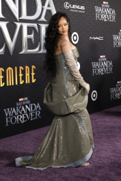 HOLLYWOOD, CALIFORNIA - OCTOBER 26: Rihanna attends Marvel Studios' "Black Panther: Wakanda Forever" premiere at Dolby Theatre on October 26, 2022 in Hollywood, California. (Photo by Frazer Harrison/GA/The Hollywood Reporter via Getty Images)