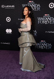 HOLLYWOOD, CALIFORNIA - OCTOBER 26: Rihanna attends Marvel Studios' "Black Panther: Wakanda Forever" premiere at Dolby Theatre on October 26, 2022 in Hollywood, California. (Photo by Amy Sussman/WireImage)