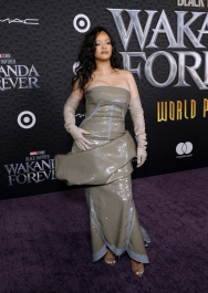 HOLLYWOOD, CALIFORNIA - OCTOBER 26: Rihanna attends Marvel Studios' "Black Panther: Wakanda Forever" premiere at Dolby Theatre on October 26, 2022 in Hollywood, California. (Photo by Frazer Harrison/GA/The Hollywood Reporter via Getty Images)