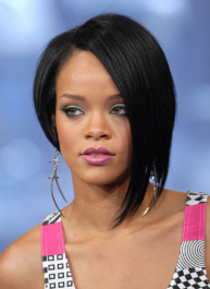 Rihanna during Zach Braff And Rihanna Visit MTV's TRL - May 9, 2007 at MTV Studios in New York City, New York, United States. (Photo by Jason Kempin/FilmMagic)