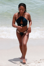 Miami, FL  - Actress, singer, model and movie star Christina Milian is spotted showing off her bikini body while enjoying a day on the beach in Miami, Florida with friends. After cooling off in the water Christina headed for the shade to chill out with her crew.  Pictured: Christina Milian  BACKGRID USA 20 JULY 2017  BYLINE MUST READ: FAMA / BACKGRID  USA: +1 310 798 9111 / usasales@backgrid.com  UK: +44 208 344 2007 / uksales@backgrid.com  *UK Clients - Pictures Containing Children
Please Pixelate Face Prior To Publication*