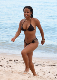 , Miami, FL - 7/18/2017 - Christina Milian laughs off a wardrobe malfunction as she exposes her nipple ring while trying to take the perfect bikini selfie in the ocean in Miami. The singer was wearing a black string bikini that showed off her curves while relaxing with family on the beach.  -PICTURED: Christina Milian
-PHOTO by: INSTARimages.com
-Instar_Christina_Milian_Accidentally_10011211774  Editorial Rights Managed Image - Please contact www.INSTARimages.com for licensing fee and rights: North America Inquiries: email sales@instarimages.com or call 212.414.0207 - UK Inquiries: email ben@instarimages.com or call + 7715 698 715 - Australia Inquiries: email sarah@instarimages.com.au Êor call +02 9660 0500 Ð for any other Country, please email sales@instarimages.com. ÊImage or video may not be published in any way that is or might be deemed defamatory, libelous, pornographic, or obscene / Please consult our sales department for any clarification or question you may have - http://www.INSTARimages.com reserves the right to pursue unauthorized users of this image or video. If you are in violation of our intellectual property you may be liable for actual damages, loss of income, and profits you derive from the use of this image or video, and where appropriate, the cost of collection and/or statutory damage.