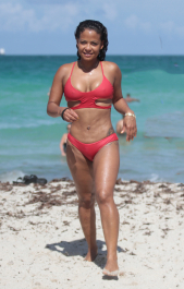 Singer Actress Christina Milian sizzles in a red bikini on the beach in Miami Beach in Florida.  Pictured: Christina Milian
Ref: SPL1539143  150717 
Picture by: FAMA PRESS  Splash News and Pictures
Los Angeles:	310-821-2666
New York:	212-619-2666
London:	870-934-2666
photodesk@splashnews.com
